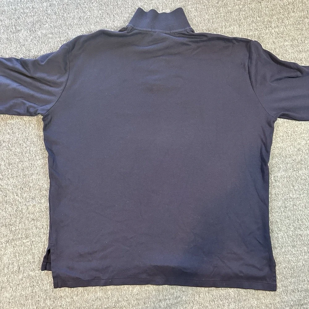 Polo Ralph Lauren Long Sleeve Polo Shirt Men XL Navy Blue Yellow Pony Golf Rugby